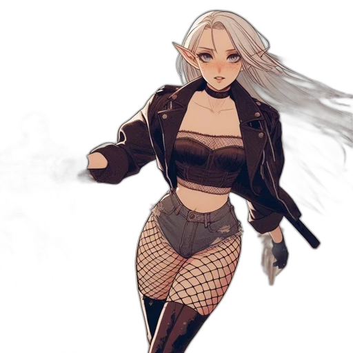 jacket, weapon, concept art, cyberpunk transparent PNG cut-out