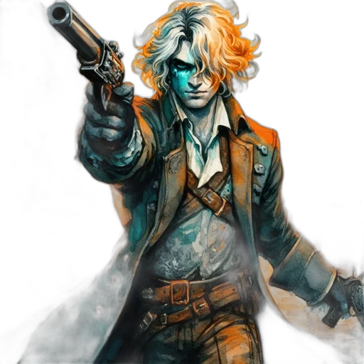 concept art, comic book art, fantasy art, cyberpunk transparent PNG cut-out