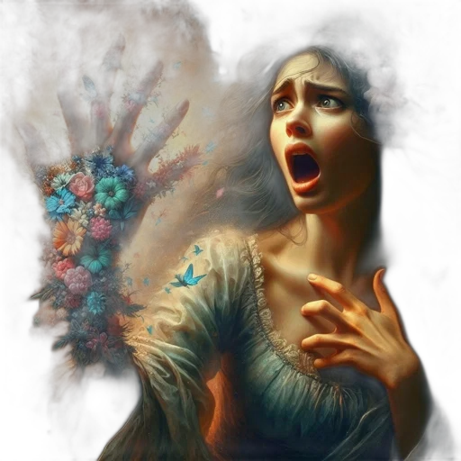 face, dress, fantasy art, photorealistic transparent PNG cut-out