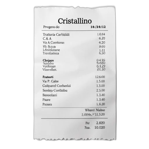 food, bottle, receipt, white transparent PNG cut-out