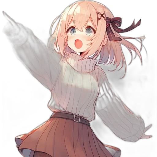 jacket, dress, creature, weapon transparent PNG cut-out