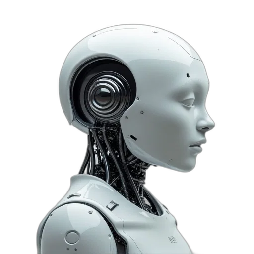robot, face, 3d render, concept art transparent PNG cut-out