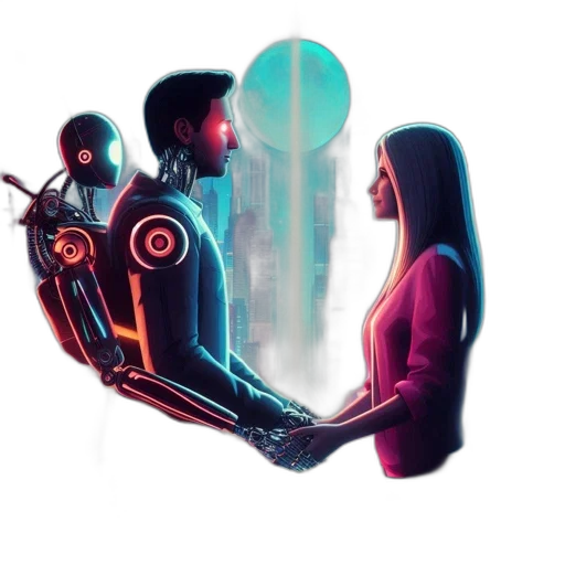 robot, concept art, cyberpunk, comic book art transparent PNG cut-out
