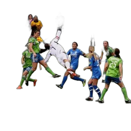 female, soccer, player, white transparent PNG cut-out