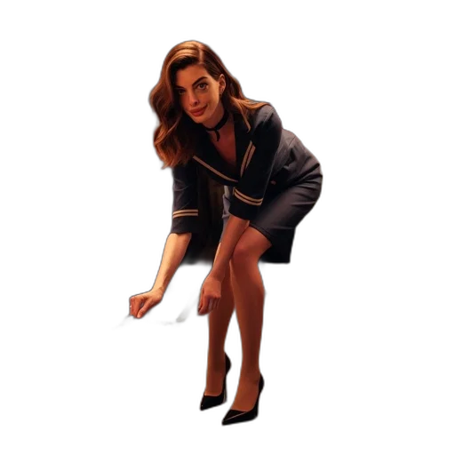 dress, shoes, jacket, staff transparent PNG cut-out