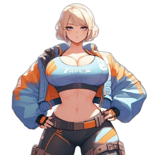 jacket, robot, weapon, staff transparent PNG cut-out
