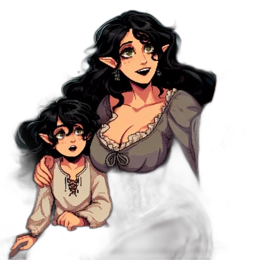 concept art, pixel art, watercolor, fantasy art transparent PNG cut-out