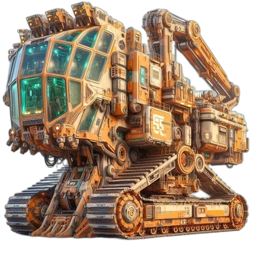 robot, weapon, car, concept art transparent PNG cut-out