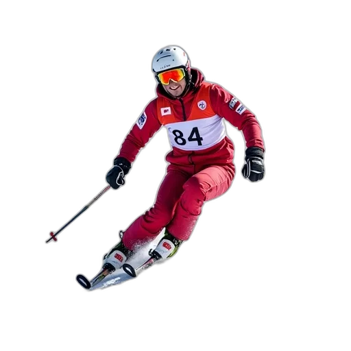 staff, photorealistic, male, skier transparent PNG cut-out