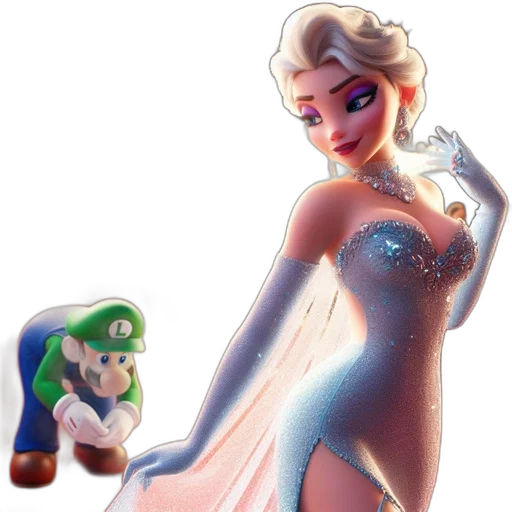 dress, crown, concept art, 3d render transparent PNG cut-out