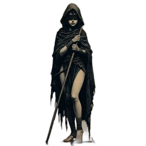 staff, dress, mask, weapon transparent PNG cut-out