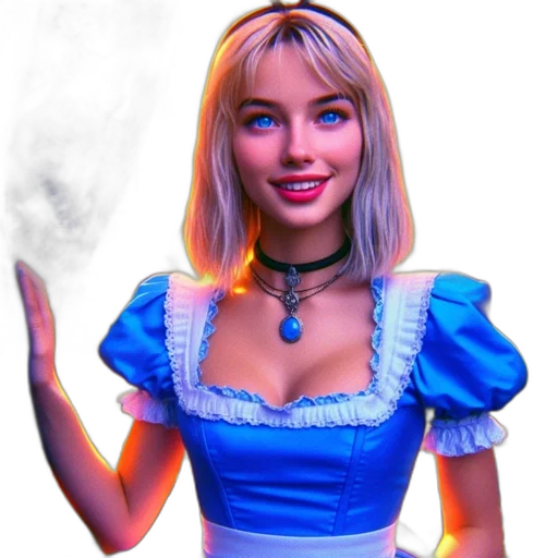 dress, robot, face, staff transparent PNG cut-out