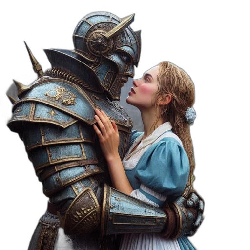robot, sword, mask, dress transparent PNG cut-out