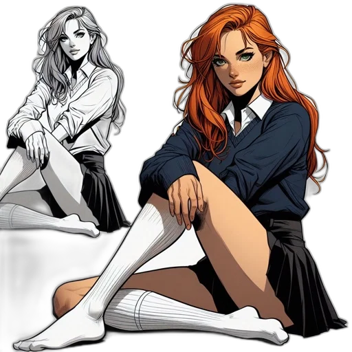 comic book art, concept art, cartoon, fantasy art transparent PNG cut-out
