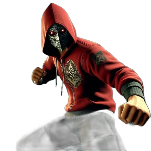mask, jacket, weapon, face transparent PNG cut-out