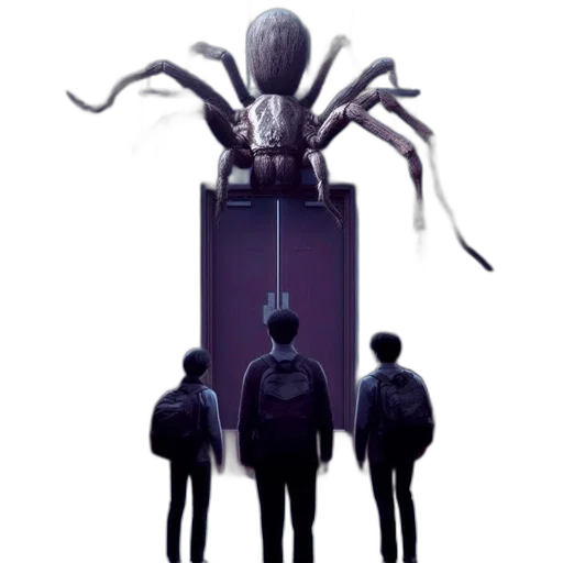 creature, robot, jacket, staff transparent PNG cut-out