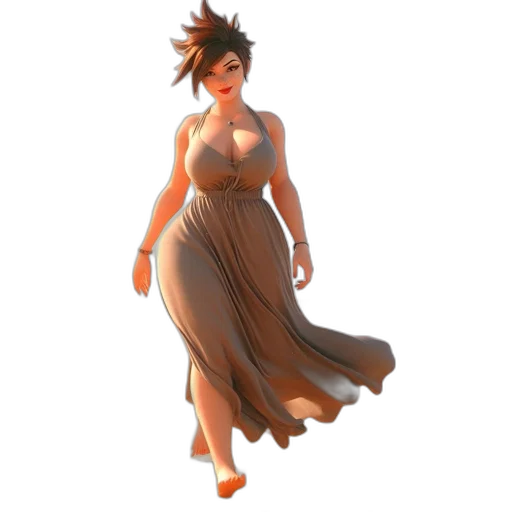 dress, staff, jewelry, creature transparent PNG cut-out
