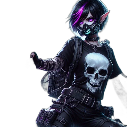 concept art, cyberpunk, fantasy art, comic book art transparent PNG cut-out