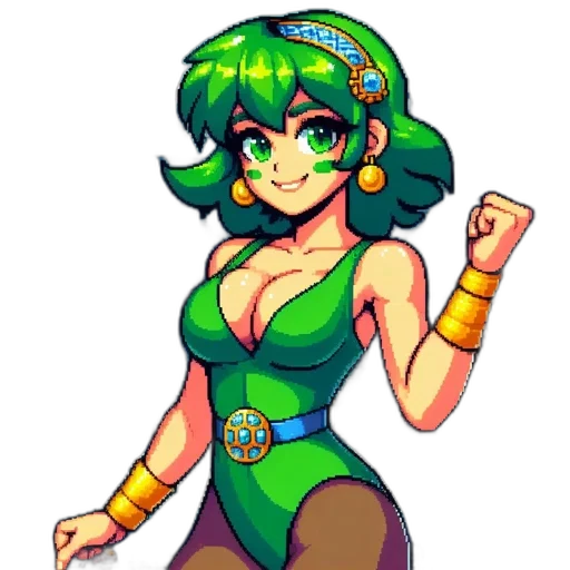 dress, staff, pixel art, concept art transparent PNG cut-out