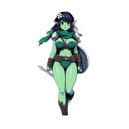 dress, staff, pixel art, concept art transparent PNG cut-out