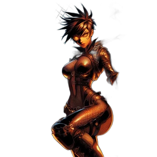 dress, comic book art, concept art, cyberpunk transparent PNG cut-out