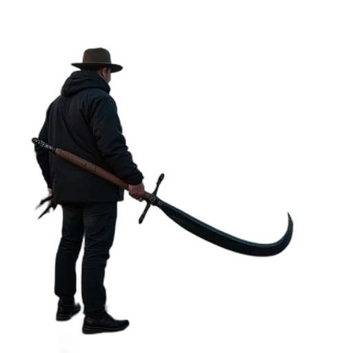 weapon, sword, staff, hat transparent PNG cut-out