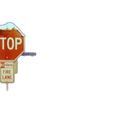 snow-covered, stop, sign, stands transparent PNG cut-out