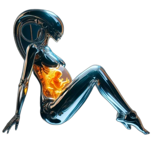 robot, concept art, fantasy art, cyberpunk transparent PNG cut-out