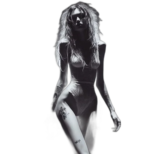 dress, jacket, creature, hair transparent PNG cut-out