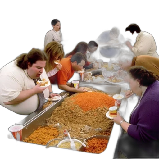 food, photorealistic, people, gather transparent PNG cut-out