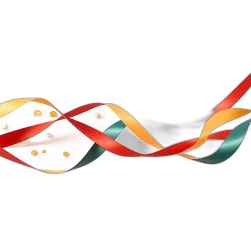 colorful, ribbon, streamers, white transparent PNG cut-out
