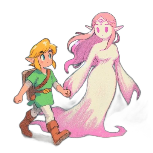 dress, creature, weapon, pixel art transparent PNG cut-out