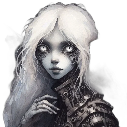 face, robot, mask, hair transparent PNG cut-out