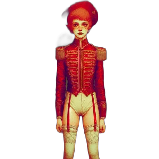 jacket, robot, creature, staff transparent PNG cut-out