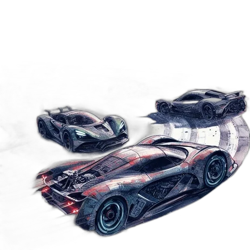 car, concept art, 3d render, photorealistic transparent PNG cut-out