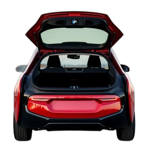 car, 3d render, bmw, red transparent PNG cut-out