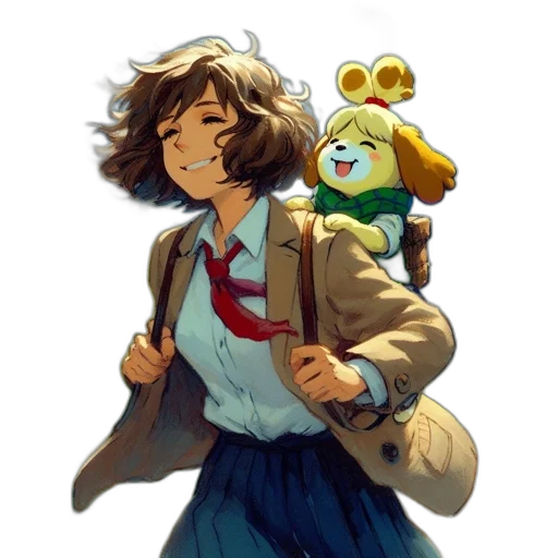 jacket, staff, creature, animal transparent PNG cut-out