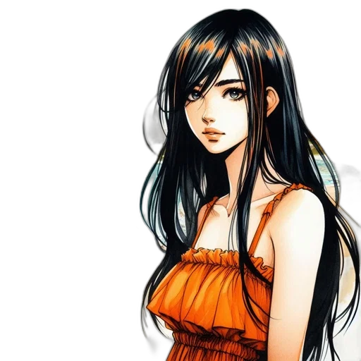 dress, fantasy art, anime, concept art transparent PNG cut-out