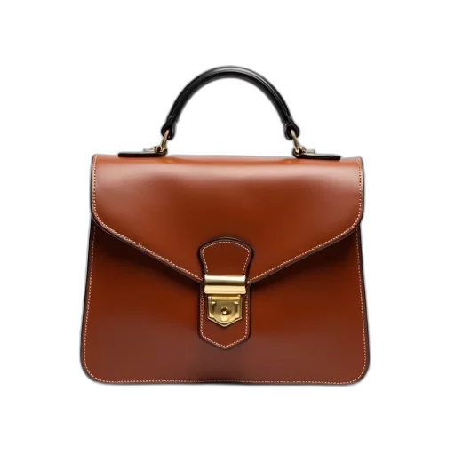 brown, leather, bag, gold transparent PNG cut-out