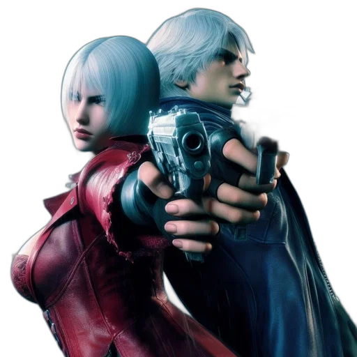 jacket, weapon, concept art, two transparent PNG cut-out