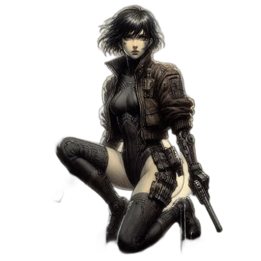 jacket, weapon, comic book art, concept art transparent PNG cut-out