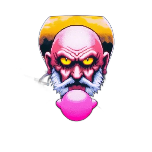 mask, face, staff, vaporwave transparent PNG cut-out