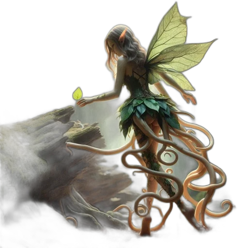 creature, dragon, staff, fantasy art transparent PNG cut-out