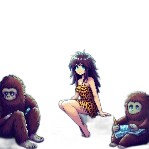 animal, creature, pixel art, cartoon transparent PNG cut-out