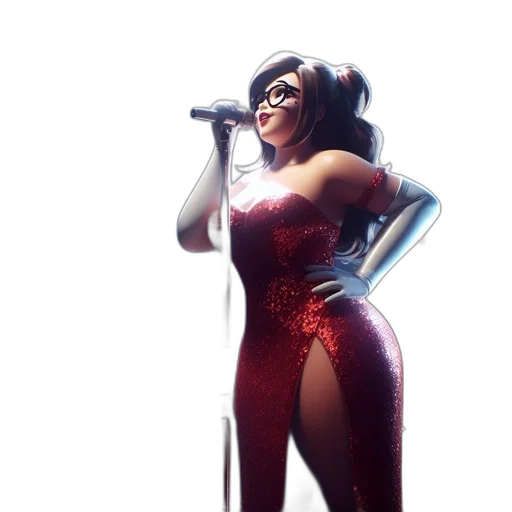 dress, concept art, comic book art, 3d render transparent PNG cut-out