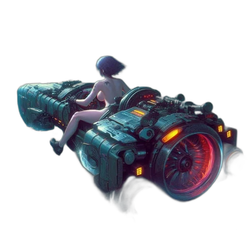 robot, car, weapon, jacket transparent PNG cut-out
