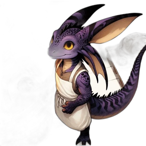 dragon, staff, creature, animal transparent PNG cut-out