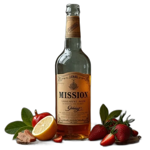 bottle, 3d render, word, mission transparent PNG cut-out