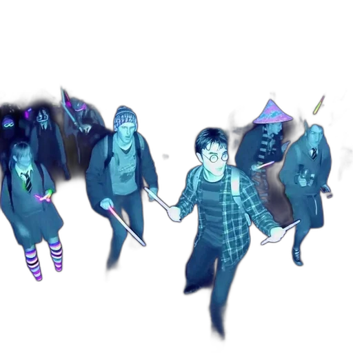 staff, umbrella, jacket, creature transparent PNG cut-out