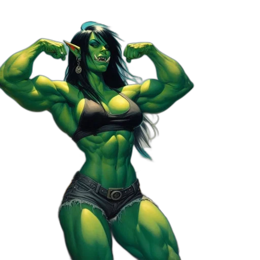 comic book art, concept art, fantasy art, green transparent PNG cut-out